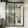 Casa Seco e Úmido Separação Banheiro Integrado Decoração de Casa Roupa de Trabalho Sala de Vidro Banheiro à Prova d'Água Chuveiro Porta de Vidro Deslizante