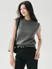 Nuevo Chaleco de Cachemira para Mujer Otoño/Invierno 2026, Cuello Redondo, Sin Mangas, Color Sólido, Chaleco de Punto Simple, Chaleco Engrosado