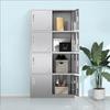 Armario de Acero Inoxidable, Gabinete de Almacenamiento Multipuerta para Empleados, Archivador para Taller Libre de Polvo, Zapatero, Gabinete de Almacenamiento con Cerradura