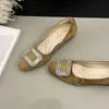Zapatos Bajos de Gamuza Francesa para Mujer Versátiles Primavera/Otoño 2026 Nuevos Combinan con Faldas Zapatos de Tacón Grueso Hebilla Cuadrada con Pedrería Zapatos Mary Jane