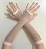 Guantes de Red Populares para Comercio Exterior con Pedrería, Guantes Largos Fluorescentes de Medio Dedo, Fabricante de Guantes Decorativos para Fiestas y Espectáculos