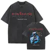Camiseta Punk Rock Y2K Estilo Lavado Transfronteiriço Vintage Banda de Rock