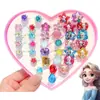 Anillo de Dibujos Animados con Piedras Preciosas para Niños Caja de Regalo Anillo para Niña Juguete de Joyería para Jugar a Vestirse Set de Regalo