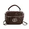 Bolso de lujo tipo caja para mujer transfronterizo, bolso pequeño cuadrado acolchado con cadena estilo Chanel, elegante bolso de hombro y bandolera de comercio exterior