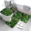 Alfombrillas de Baño Transfronterizas, Alfombrillas Antideslizantes de Franela de Alta Gama para Inodoro y Lavabo, Juego de Tres Piezas, Alfombrillas Absorbentes para Baño