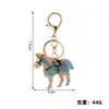 Llavero de Metal con Forma de Caballo Incrustado de Diamantes de Alta Gama, Colgante Creativo y Lindo para Bolso, Anillo Llavero de Coche, Listo para la Venta