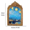 Moldura de Foto de Resina Dourada Estilo Europeu de Luxo Leve Mais Vendida Transfronteiriça, Artesanato para Decoração de Casa Redondo e Quadrado, Enfeites de Mesa