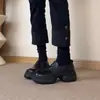 Mocasines Retro con Plataforma de Suela Gruesa para Mujer, Estilo Británico, Slip-On de Corte Profundo con Punta Redonda, Zapatos de Piel