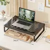 Suporte para laptop, organizador de teclado de mesa multifuncional, prateleira de armazenamento em níveis para itens pequenos, organizador de mesa para estações de trabalho de escritório