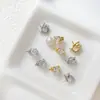 Estilo Faye Wong Base de Colgante de Perla Conservante del Color Accesorios DIY Cierre de Interruptor Colgante Incrustado con Circonita Multifacética Montura Vacía Joyería