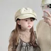 Gorra Sencilla para Niños Estilo Otoño/Invierno Cálida Cortavientos Gorra Plana Boina Niño Niña Bebé Octagonal Artista Gorra de Periódico