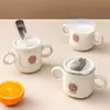 ¡Guau! Taza de Beber con Tapa abatible y Popote 316 para Niños, Linda para Bebé, Anticaídas, para Aprender a Beber, de Aspecto Atractivo, con Doble Asa, Taza de Leche