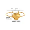 Serie Oceánica Chapado en Oro de 18 Quilates Acero Inoxidable Brazalete Abrible Forma de Estrella de Mar y Concha Estilo Vacacional Pulsera Personalizada Transfronterizo
