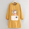 Delantal Impermeable de Dibujos Animados Uso Doméstico de Cocina Cubierta de Manga Limpiable Ropa para Mujer Puesto de Catering Ropa de Trabajo de Manga Larga Impresión de Logotipo