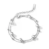 Moda estilo japonés y coreano pulsera simple dulce de perlas femenina nicho diseño Joker sentido acero de titanio pulsera joyería al por mayor