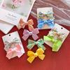 Nuevo Estilo Pinza para el Cabello con Lazo Floral Fresco para Niños, Linda Pinza para el Flequillo de Macarrón, Pasador Lateral de Color Contrastante
