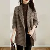 Abrigo de Lana Cuadros Color Avanzado para Mujer 2022 Otoño e Invierno Nuevo Estilo Occidental Delgado que Reduce la Edad