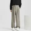Outono Inverno Streetwear Americano Masculino Tendência Soltos Retos Casuais Calças Foice Moda Retrô Marca de Moda Calças de Terno Comprimento Total