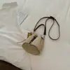 Bolsa de Mão Estilo Balde Liso Exquisito com Pregas e Cordão para Mulheres, Nova Moda Outono 2026, Bolsa de Ombro Transversal Fashion e Única