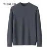 Tricô Masculino Gola Redonda Ombro Normal Espesso 100% Caxemira Ponto Jersey Simples Trançado Simples no Ombro e Manga Suéter Quente