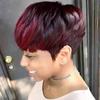 Peluca nueva para damas europeas y americanas, peluca de fibra química degradada, cabello corto, peluca Bobo de color rojo vino, conjunto de fábrica en stock
