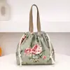 Nova Bolsa de Balde Portátil Estampada com Cordão Tecido Leve Estilo Étnico Bolso com Cordão para Sair para o Trabalho Bolsa de Mão para Celular