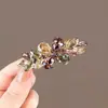 Pinza Exquisita de Corea del Sur para Mujer Clip de Cruz de un Carácter Sentido Avanzado Clip Lateral de Pedrería Tocado Elegante Clip para Flequillo Par de Clips
