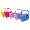 Bolsa Perfurada de Silicone, Bolsa de Mão Quadrada com Furos Redondos, Porta-Moedas Infantil, Bolsa de Armazenamento DIY, Bolsa de Silicone Perfurada