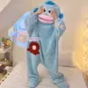Pijama de una pieza Hanton Peces Feos Pareja Hombres y Mujeres Felpa de Coral Engrosado Cálido Otoño e Invierno Abstracto Divertido Popular