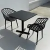 Juego de Mesa Redonda Pequeña y Sillas de Acero al Carbono Sencillo para Ocio en Balcón, Mesa de Reuniones, Área de Descanso, Cafetería de Té con Leche al Aire Libre, Mesa de Comedor al Aire Libre