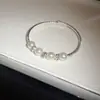 Pulsera de Apertura de Diamante Perla Barroca Pulsera de Alto Sentido de Lujo Ligero Pulsera Elegante Retro Francesa Elegante Pulsera al por Mayor