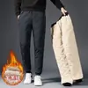 Pantalones de algodón para hombre, talla grande, cortavientos e impermeables para invierno, forrados de forro polar de borrego, adecuados para deportes al aire libre y uso casual, venta al por mayor