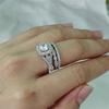 Desejo AliExpress Fonte Transfronteiriça Topázio Zircônia Três Anéis Moda Europeia e Americana Criativo Diamante Aliança de Casamento Dedo