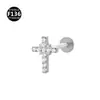 Aleación de Titanio F136 Cruz Marqués Forma de V Serpiente Corona de 0.9 Dientes Rosca Interna Labio Clavo Pendientes Joyería para Piercing