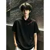 Camisa Polo de alta gama con bordado sencillo, de manga corta, corte holgado para hombre, ropa casual de negocios de verano, top de manga media, Camisa Polo