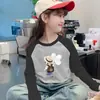 Camiseta Base Manga Longa Infantil Outono Inverno 2025 Nova Super Fofa para Meninas Mais Velhas Blusa Térmica Espessa