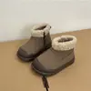 Botas de Neve para Bebê com Forro de Fleece, Sapatos para Crianças Pequenas, Sapatos Anti-Chute para Crianças Pequenas, Botas de Algodão de Inverno para Meninos, Botas Curtas para Meninas