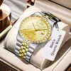 Reloj para Hombre 2026 Nuevo Modelo Popular Acero Inoxidable Resistente al Agua No Mecánico Luminoso Calendario Incrustaciones de Diamante Correa de Acero Reloj de Cuarzo