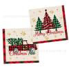 Prato de Papel Festa de Natal Xadrez Britânico Copo de Papel Descartável Guardanapo de Papel Toalha de Mesa Louça para Festa de Feriado Árvore de Natal