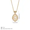 Colar Corrente de Clavícula Pétala de Coração Pérola Brilhante Banhado a Ouro Real Cobre Inlaid Zircônia Personalizado Luxo Leve Festa Jantar Moda Versátil Pingente