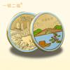 Hangzhou Impresión Santan Yinyue Templo Lingyin Pagoda Leifeng Lago Oeste Puente Roto Punto de Referencia Medalla Conmemorativa Color Doble Cara Personalizable