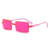 Gafas de sol cuadradas sin montura con borde cortado transfronterizas europeas y americanas, Gafas de sol personalizadas de una sola pieza de colores caramelo, Gafas de sol para protección solar al aire libre