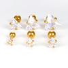 3MM-8MM circonita triangular estilo coreano barra fina rosca acero inoxidable bola retorcida clavo para hueso de oreja piercing aretes accesorios para oreja