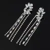 Pendientes largos de plata estilo coreano, simples, de botón, para mujer, temperamento, moda popular para discoteca E313