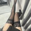 Calcetines Sexy Acolchados de Patrón Oscuro de Muslo Ancho, Calcetines Largos Adelgazantes de Puro Deseo Hasta la Rodilla, Medias Negras Acolchadas Estilo JK Japonés de Muslo Medio