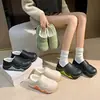 Pantuflas de Algodón para Mujer en Otoño e Invierno Estilo Nuevo Forradas de Felpa Calientes Suela Gruesa de Eva para el Hogar Interior Deportes y Exteriores Zapatos de Algodón