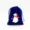 Bolsa de terciopelo azul zafiro al por mayor de fábrica para Navidad, bolsa de embalaje para dulces de manzana navideña, bolsa de regalo, bolsillo de lote transfronterizo
