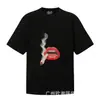 Comércio Exterior Transfronteiriço Em Estoque Derreter Conector Estilo Americano Marca Tendência High Street Retro Estampa Líquida Camiseta Casual Solta de Manga Curta