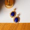 Aretes Vintage Chapados en Plata Esterlina Cara de Huevo Estilo Hong Kong Diseño Nicho de Alta Gama Aretes de Piedra Natural Aretes Joyería para Mujer