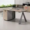 Combinación de Escritorio y Silla de Oficina Elegante Estación de Trabajo para 2/4 Personas Diseño Creativo Escritorio Financiero para 6 Personas Escritorio de Estación de Trabajo con Pantalla Simple